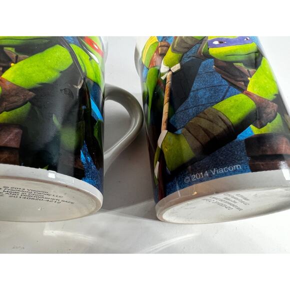 TMNT Teenage Mutant Ninja Turtles 2014 VIACOM Vintage Coffee Mug Set of 2 Cups - Picture 9 of 14